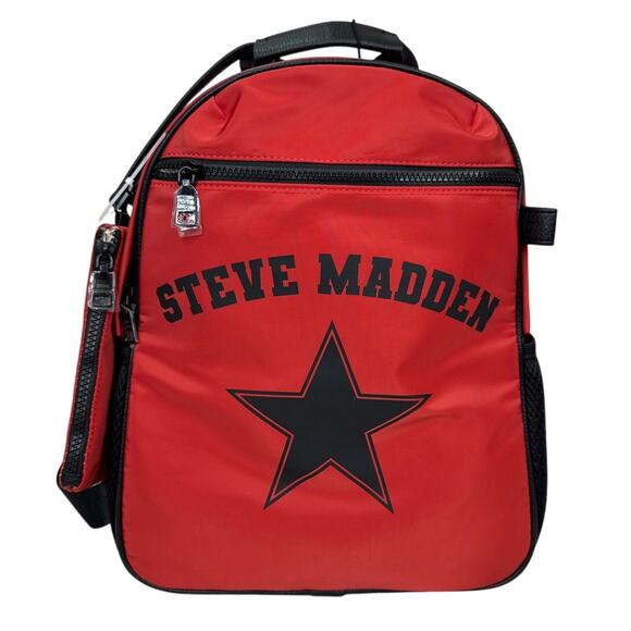 NWT Steve Madden Red With Black Star BFresh Backpack - Picture 1 of 9
